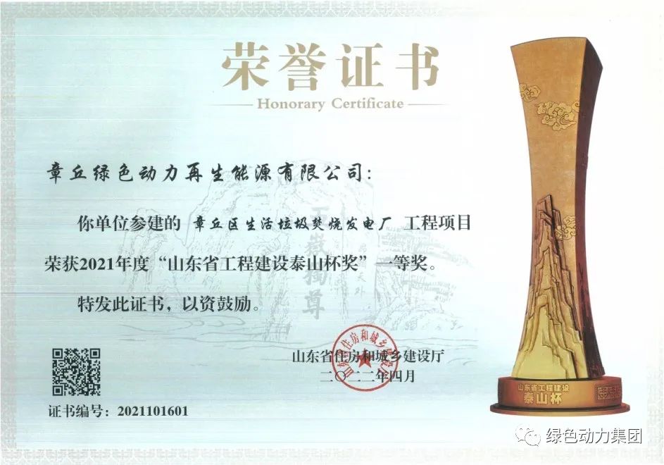 九州ku酷游章丘项目荣获“泰山杯”一等奖